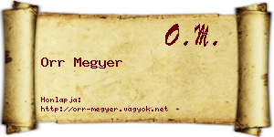 Orr Megyer névjegykártya